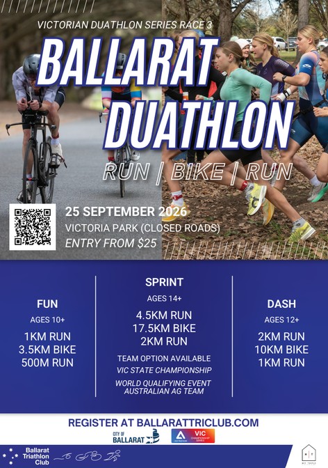 Ballarat Duathlon, Friday 25 September 2026, Victoria Park Ballarat